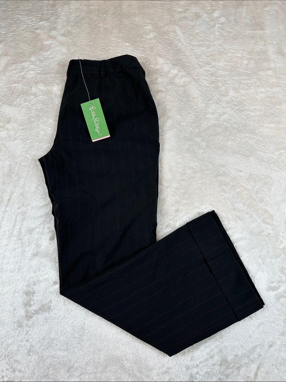 Lilly Pulitzer Size 00 Black Boot Cut Red Pinstripe Pants | Formal | Business